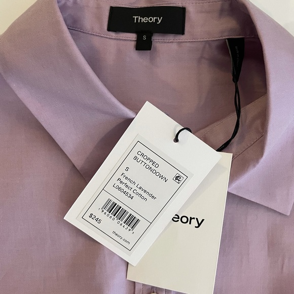 NWT Theory Cropped Button Down Size Small - Picture 5 of 5